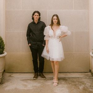 NWT JewelClues Puff Sleeve Mini Dress, size 4, white